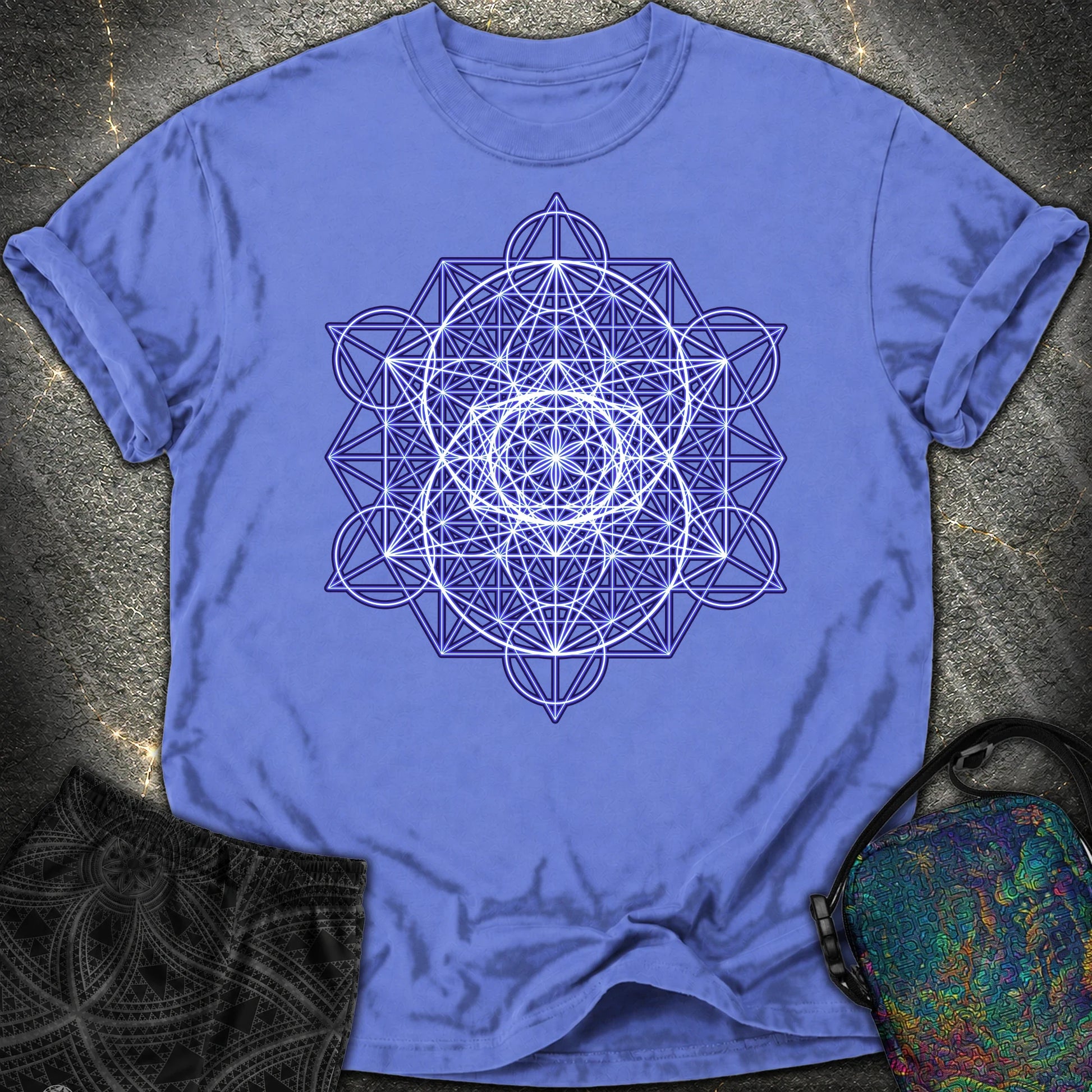 Vesica Eye Of The Universe Comfort T-Shirt - Vesica Eye Of The Universe Comfort T-Shirt - Flo Blue