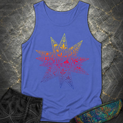 Colorful Stellated Dodecahedron - Colorful Stellated Dodecahedron Comfort Tank Top - Flo Blue
