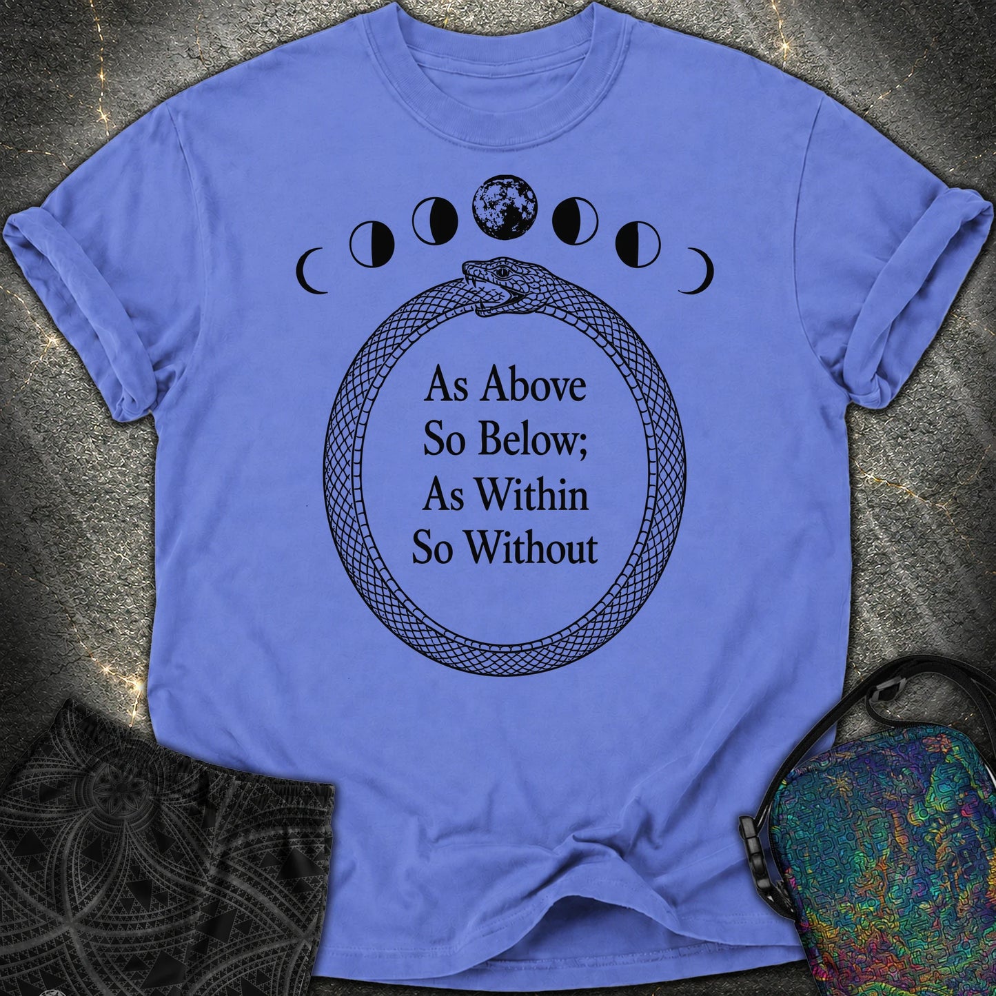 As Above So Below Ouroboros - As Above So Below Ouroboros Comfort T-Shirt - Flo Blue