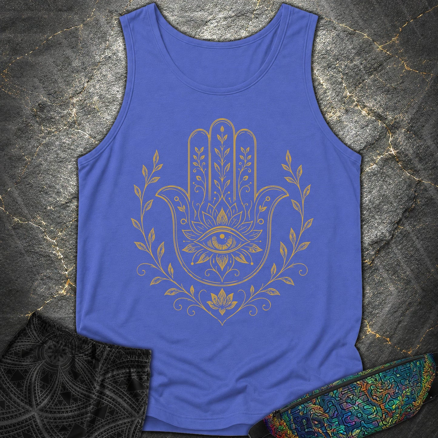 Hamsa Mandala - Hamsa Mandala Comfort Tank Top - Flo Blue