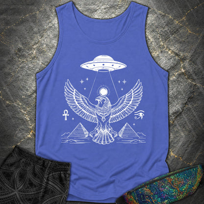 Solar Falcon Beneath the Starship - Solar Falcon Beneath the Starship Comfort Tank Top - Flo Blue
