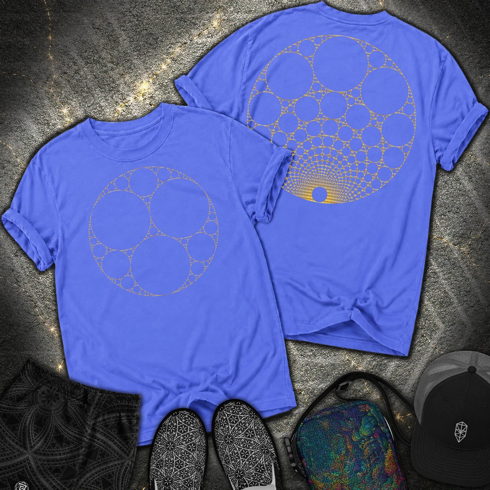 Apollonian Gasket 2 Sided T-Shirt - Apollonian Gasket 2 Sided Comfort T-Shirt - Flo Blue