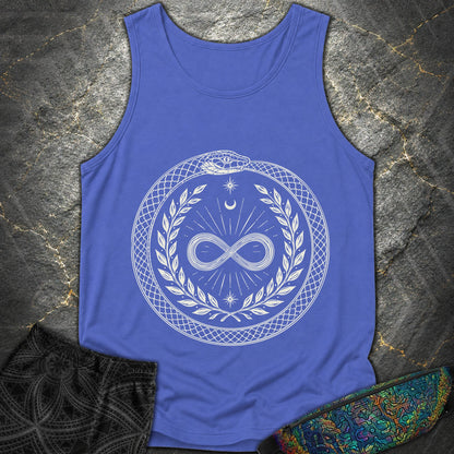 888 Ouroboros Infinity Unisex Comfort Tank Top - 888 Ouroboros Infinity Unisex Comfort Tank Top - Flo Blue