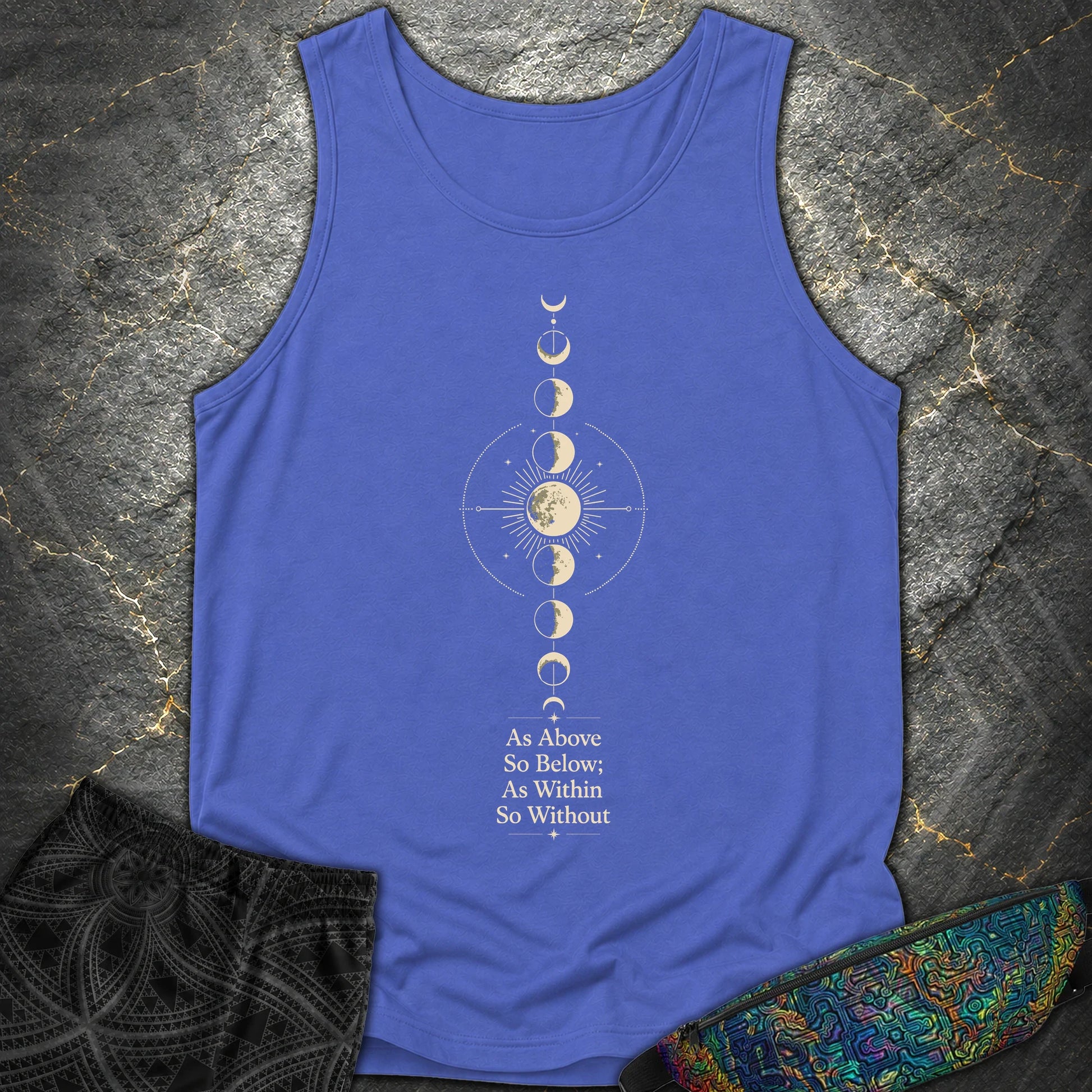 As Above So Below Moon - As Above So Below Moon Comfort Tank Top - Flo Blue