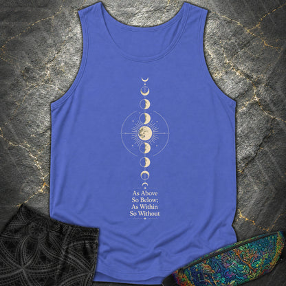 As Above So Below Moon - As Above So Below Moon Comfort Tank Top - Flo Blue