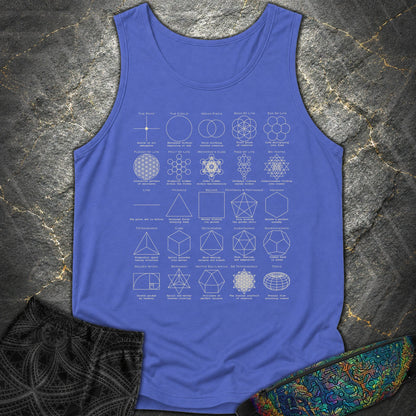 Sacred Geometry Figures Comfort Tank Top - Sacred Geometry Figures Comfort Tank Top - Flo Blue
