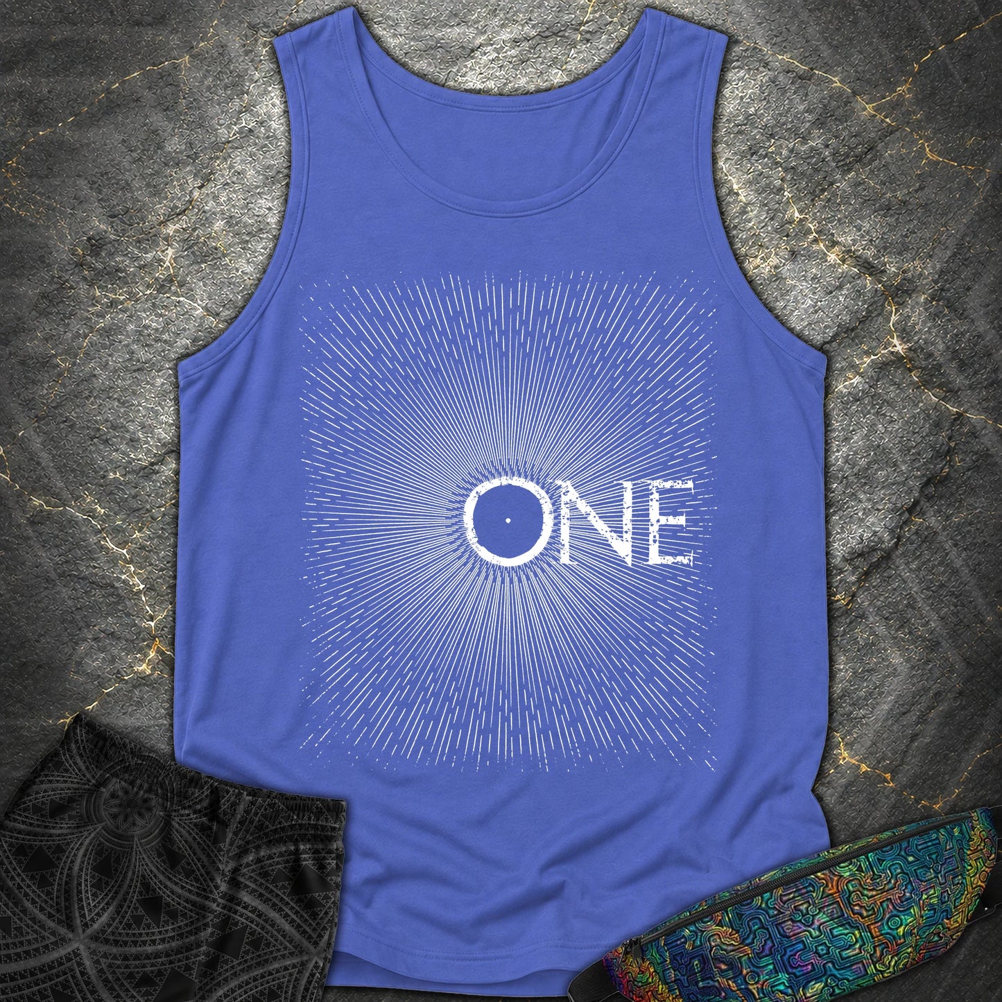 We Are All One Comfort Tank Top - We Are All One Comfort Tank Top - Flo Blue