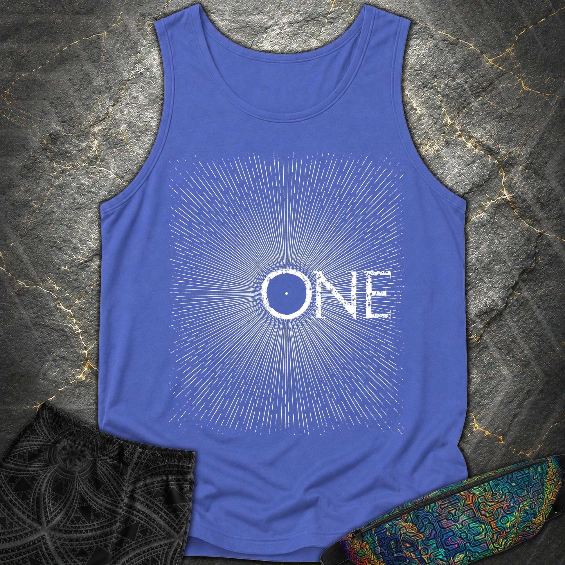 We Are All One Comfort Tank Top - We Are All One Comfort Tank Top - Flo Blue