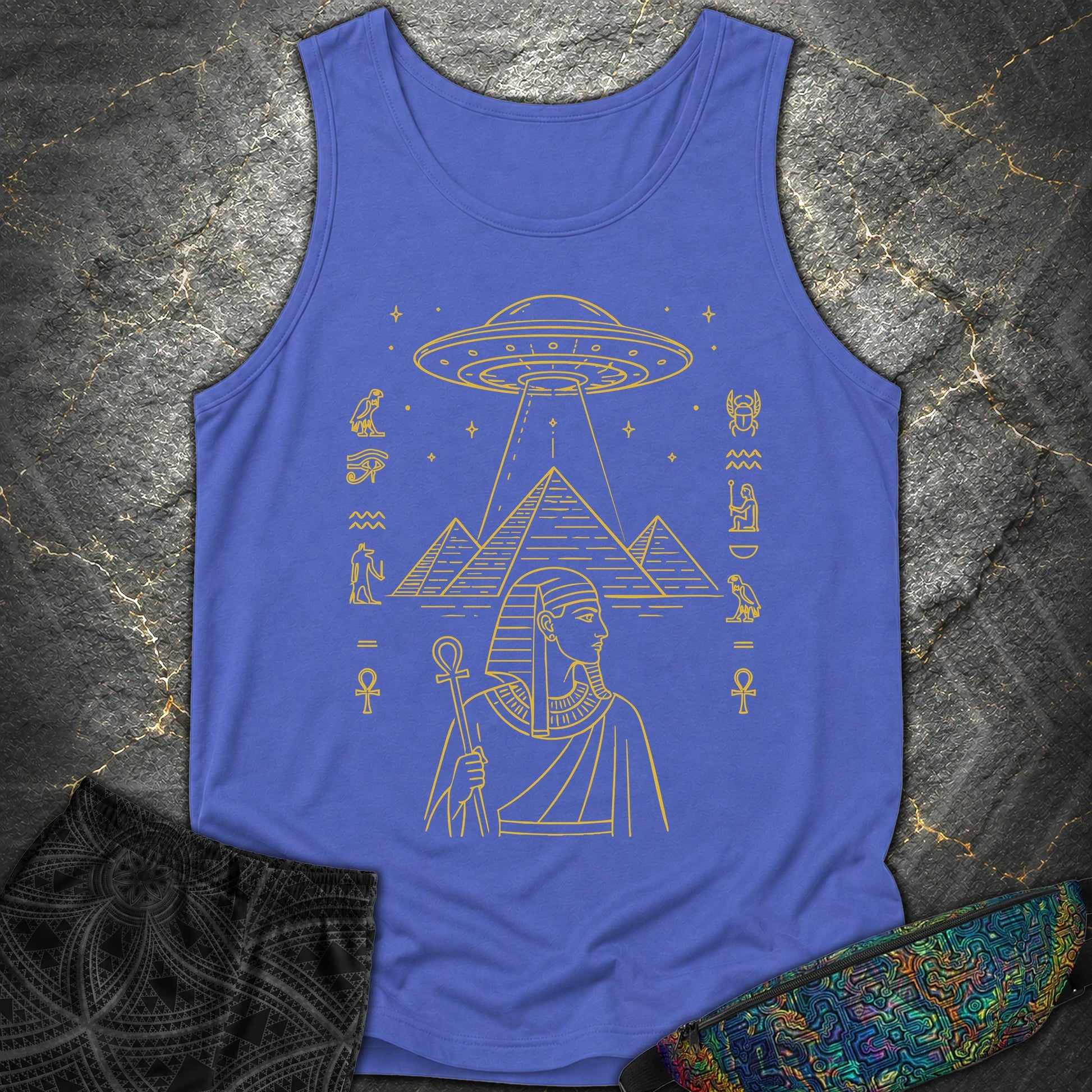 Pyramid Signal Over the Pharaoh - Pyramid Signal Over the Pharaoh Comfort Tank Top - Flo Blue