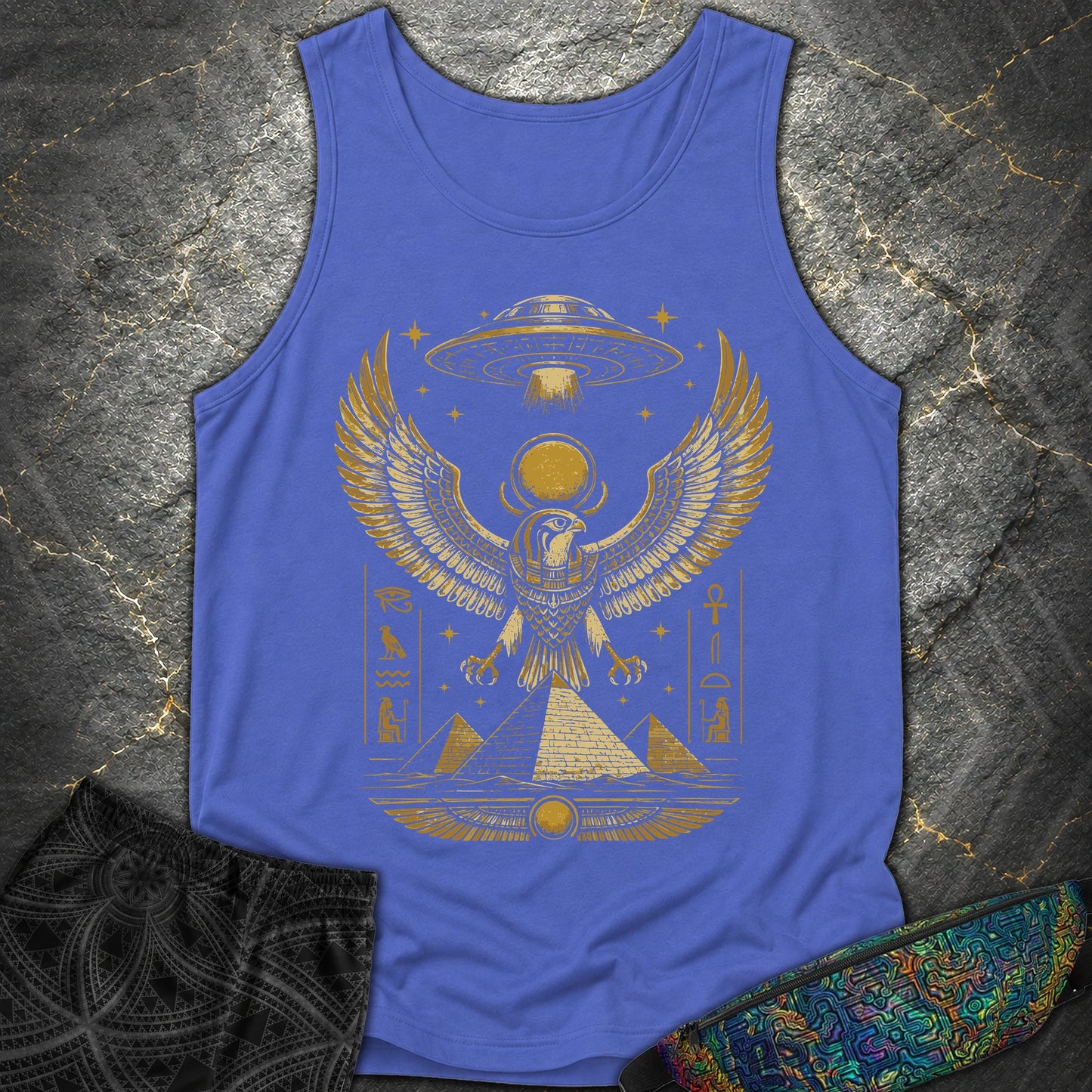 Falcon Guardian Beneath the Starship - Falcon Guardian Beneath the Starship Comfort Tank Top - Flo Blue