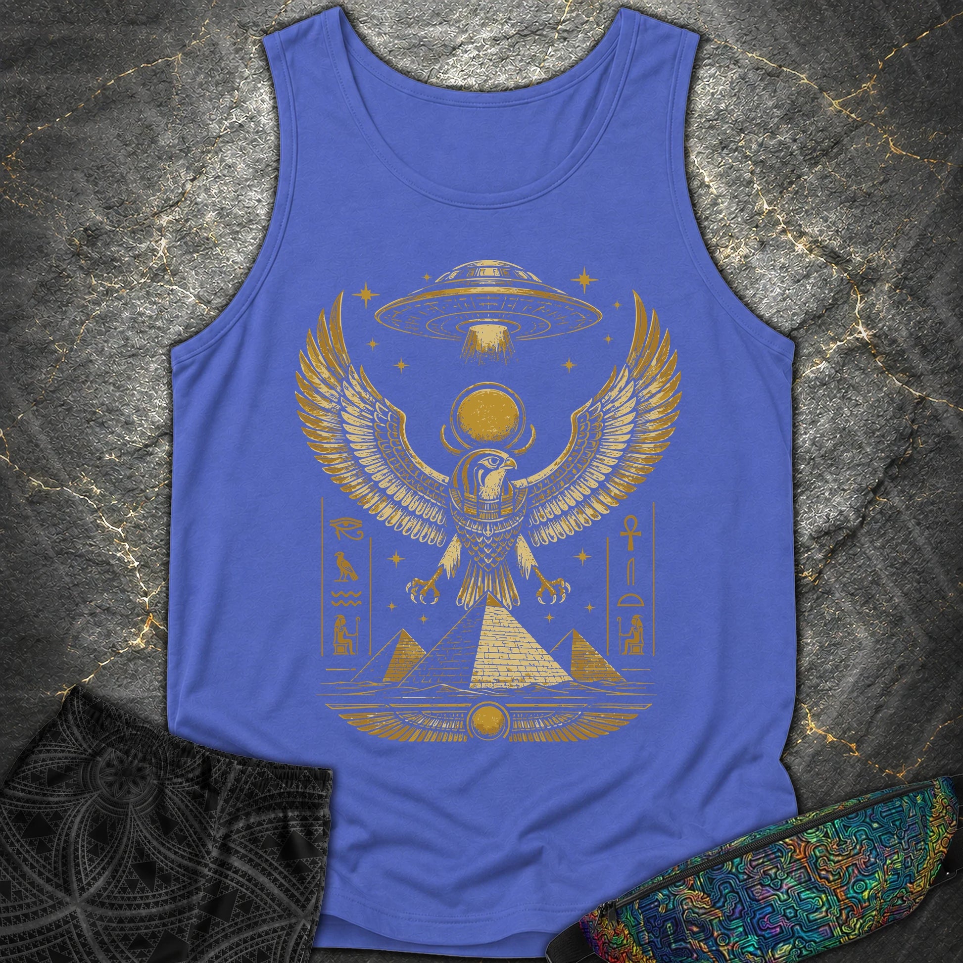 Falcon Guardian Beneath the Starship - Falcon Guardian Beneath the Starship Comfort Tank Top - Flo Blue