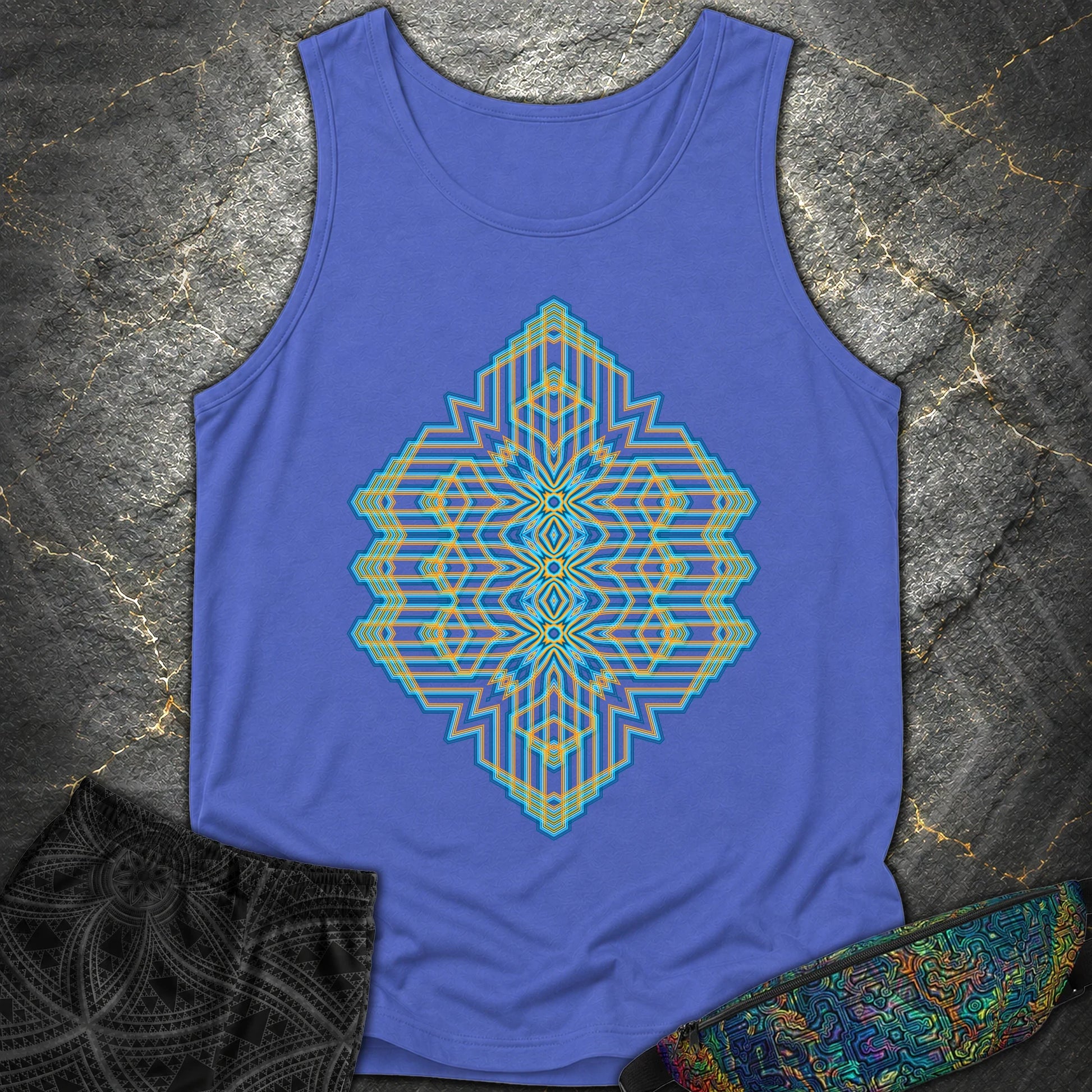 Triune Signal Temple - Triune Signal Temple Comfort Tank Top - Flo Blue
