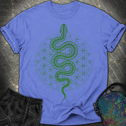 Flower of Life Serpent Comfort T-Shirt - Flower of Life Serpent Comfort T-Shirt - Flo Blue