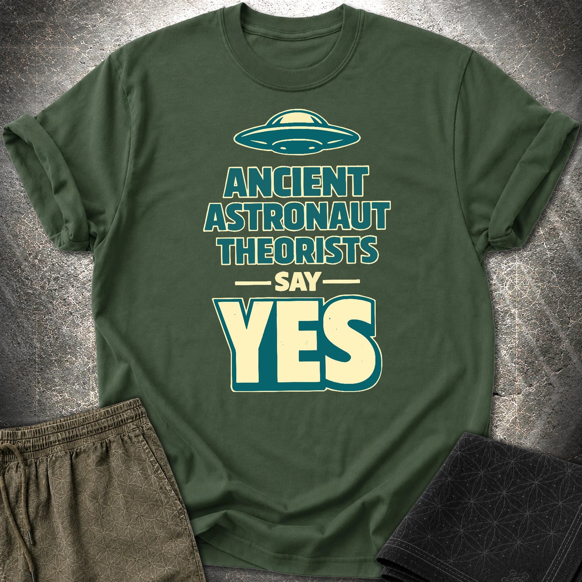 Ancient Teaorist Blue - Ancient Teaorist Blue T-Shirt - Forest Green