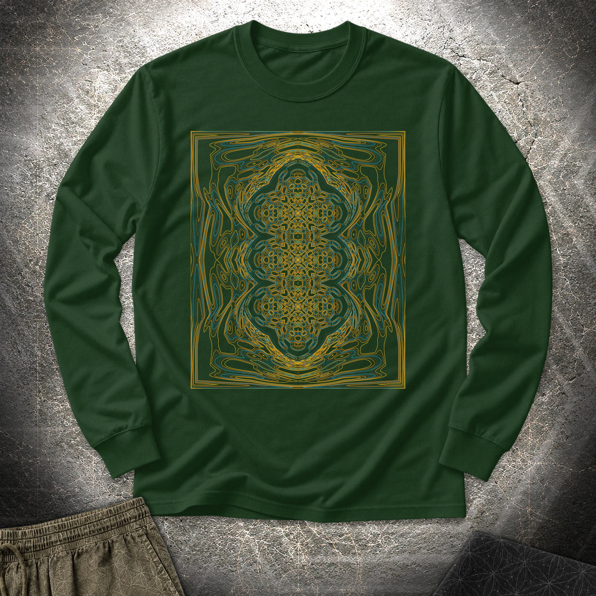 Kaleidoscopic Wave - Kaleidoscopic Wave Long Sleeve Shirt - Forest Green