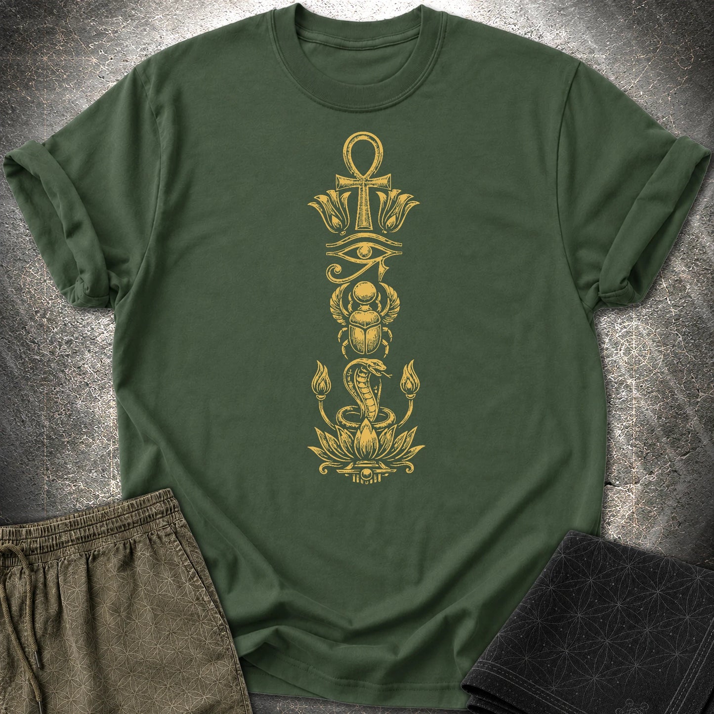 Ancient Egyptian Symbol Totem - Ancient Egyptian Symbol Totem T-Shirt - Forest Green