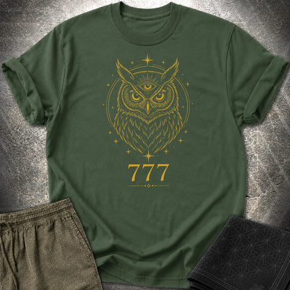 777 Mystic Owl T-Shirt - 777 Mystic Owl T-Shirt - Forest Green
