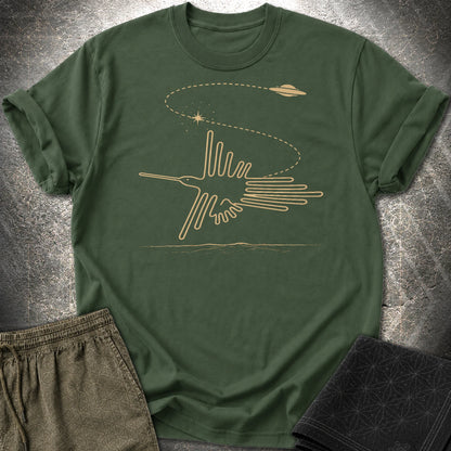 Geoglif Ptaka I Latający Spodek - Geoglif Ptaka I Latający Spodek T-Shirt - Forest Green