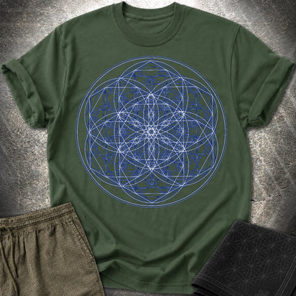 Sacred Flower Grids - Sacred Flower Grids T-Shirt - Forest Green