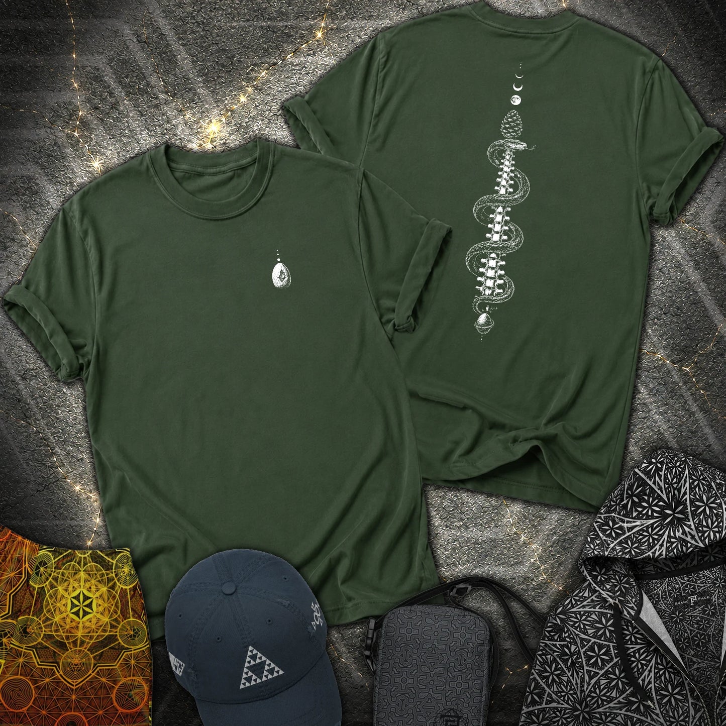 Sacred Coil - Sacred Coil 2 Sided T-Shirt - Forest Green