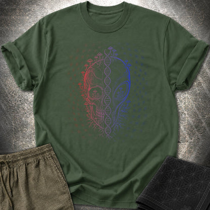Alien Skull Cosmic Fungi T-Shirt - Alien Skull Cosmic Fungi T-Shirt - Forest Green