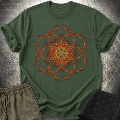Geometric Sunset T-Shirt - Geometric Sunset T-Shirt - Forest Green