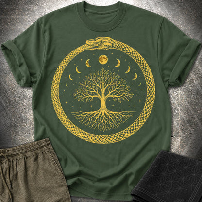 Ouroboros Moon Tree Unisex T-Shirt - Ouroboros Moon Tree Unisex T-Shirt - Forest Green