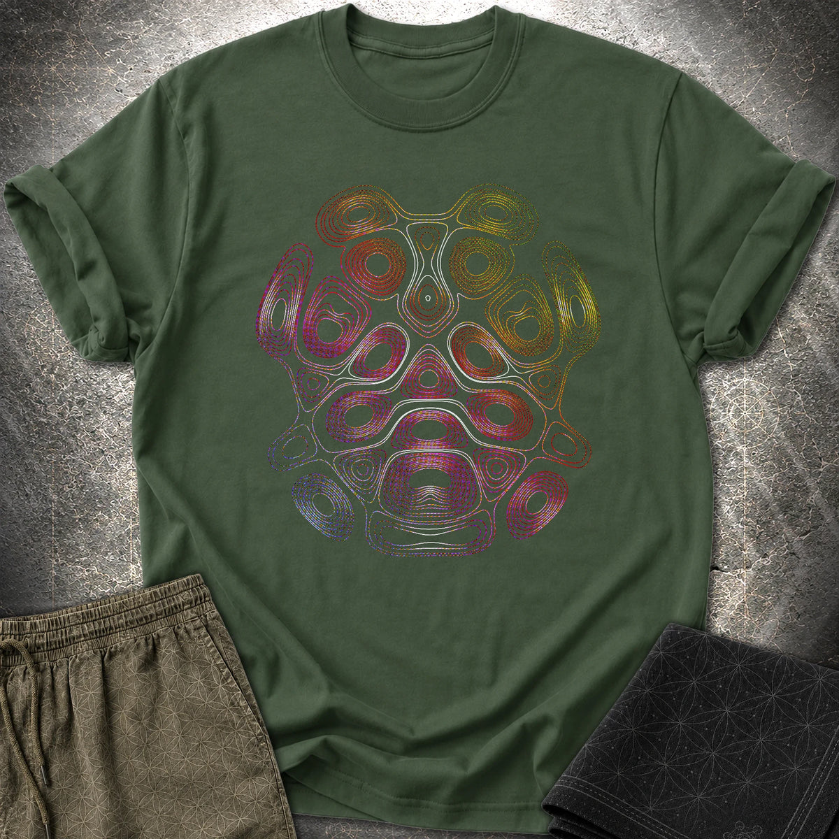 Psychedelic Bear Boho Hippie Trippy Wildlife T-Shirt - Psychedelic Bear Boho Hippie Trippy Wildlife T-Shirt - Forest Green