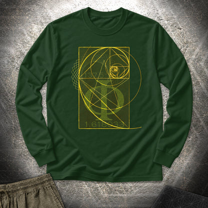 Golden Ratio Spirals - Golden Ratio Spirals Long Sleeve Shirt - Forest Green