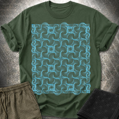 Psychedelic Spiral Optical Illusion Trippy Geometric T-Shirt - Psychedelic Spiral Optical Illusion Trippy Geometric T-Shirt - Forest Green
