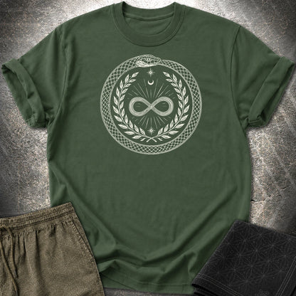 888 Ouroboros Infinity Unisex T-Shirt - 888 Ouroboros Infinity Unisex T-Shirt - Forest Green