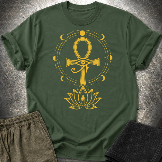 Eye of Life Above Lotus - Eye of Life Above Lotus T-Shirt - Forest Green