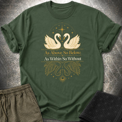 As Above So Below Swans T-Shirt - As Above So Below Swans T-Shirt - Forest Green