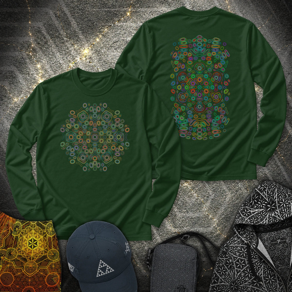 Frequency Of Color 2 Sided - Frequency Of Color 2 Sided Long Sleeve Shirt - Forest Green