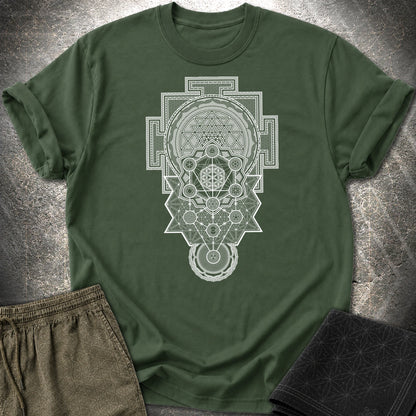 Sacred Geometry Encyclopedia T-Shirt - Sacred Geometry Encyclopedia T-Shirt - Forest Green