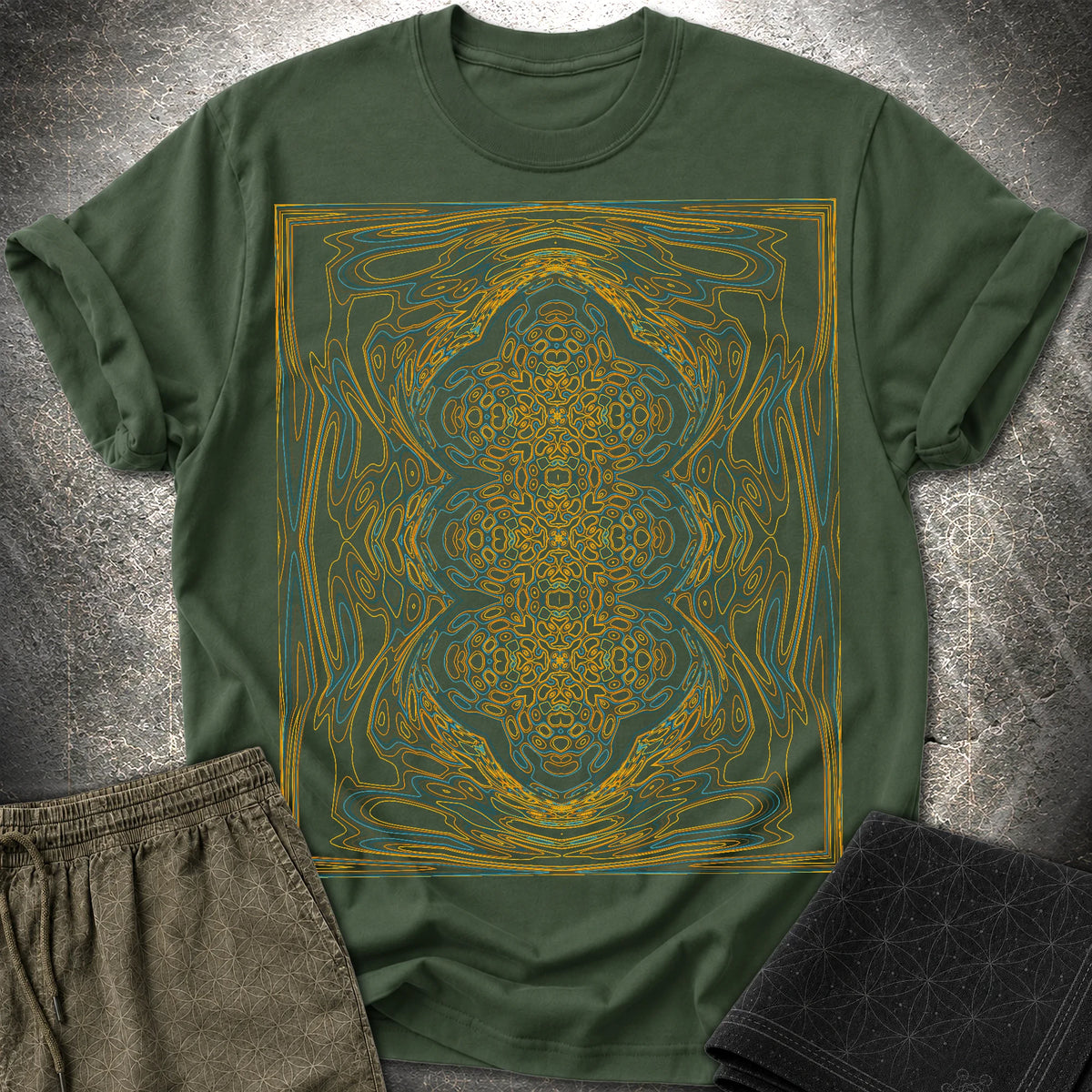 Kaleidoscopic Wave - Kaleidoscopic Wave T-Shirt - Forest Green