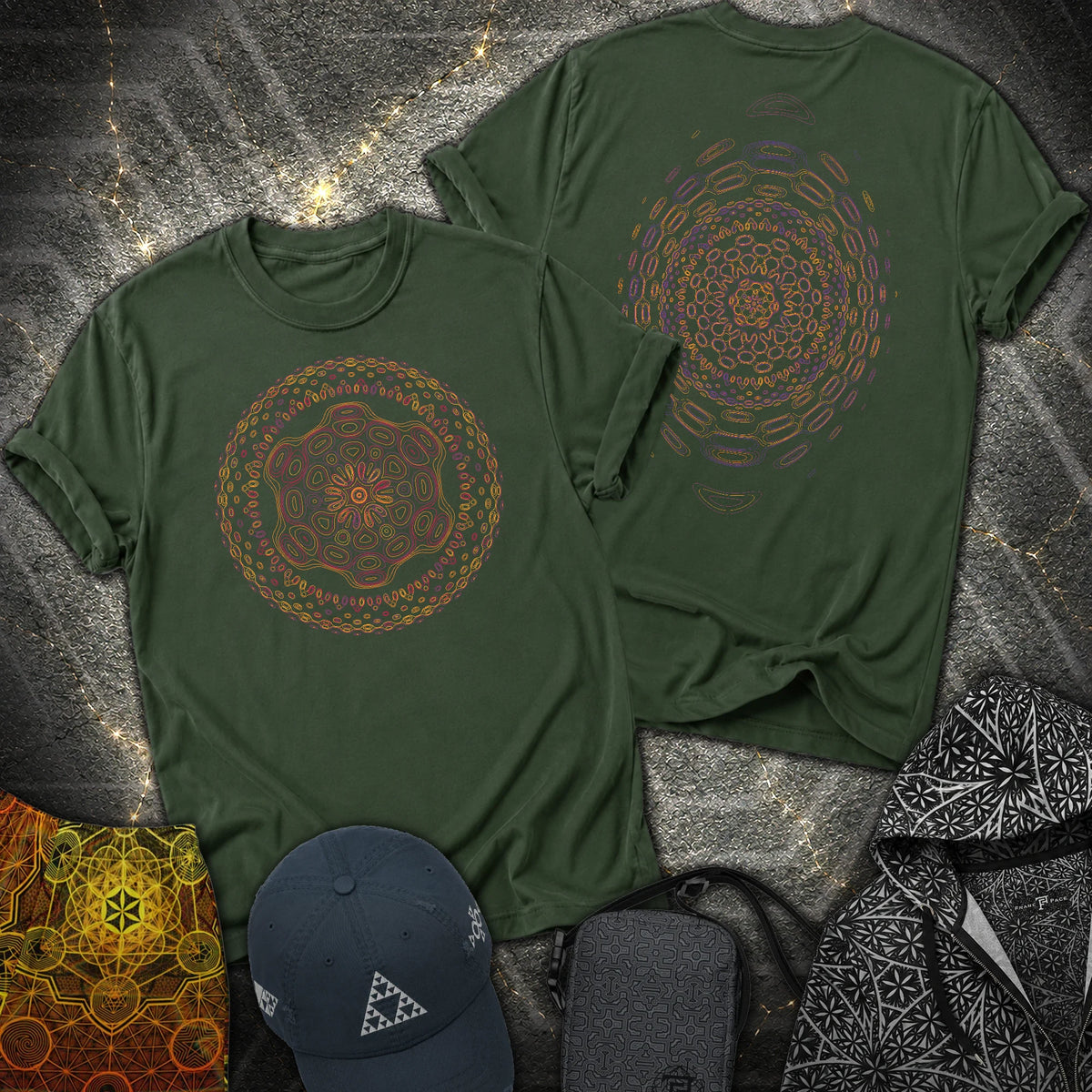 Cymandala Front 2 Sided T-Shirt - Cymandala Front 2 Sided T-Shirt - Forest Green