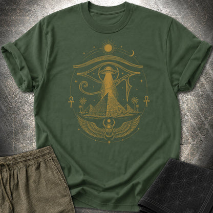 Ancient Eye Over the Pyramids - Ancient Eye Over the Pyramids T-Shirt - Forest Green