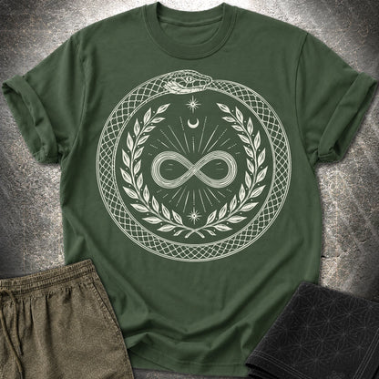 888 Ouroboros Infinity Unisex T-Shirt - 888 Ouroboros Infinity Unisex T-Shirt - Forest Green