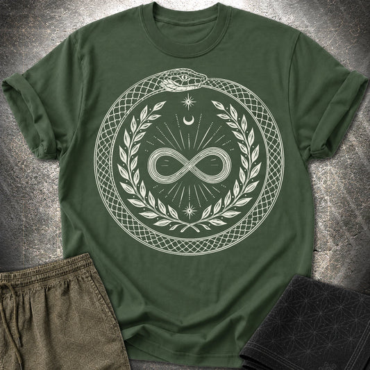 888 Ouroboros Infinity Unisex T-Shirt - 888 Ouroboros Infinity Unisex T-Shirt - Forest Green