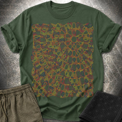 Psychedelic Sun Boho Hippie Mosaic Art T-Shirt - Psychedelic Sun Boho Hippie Mosaic Art T-Shirt - Forest Green