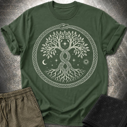 888 Ouroboros Tree T-Shirt - 888 Ouroboros Tree T-Shirt - Forest Green