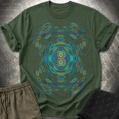 Cymatics Shirt - Sound Wave Frequency Pattern Optical Art T-Shirt - Cymatics Shirt - Sound Wave Frequency Pattern Optical Art T-Shirt - Forest Green