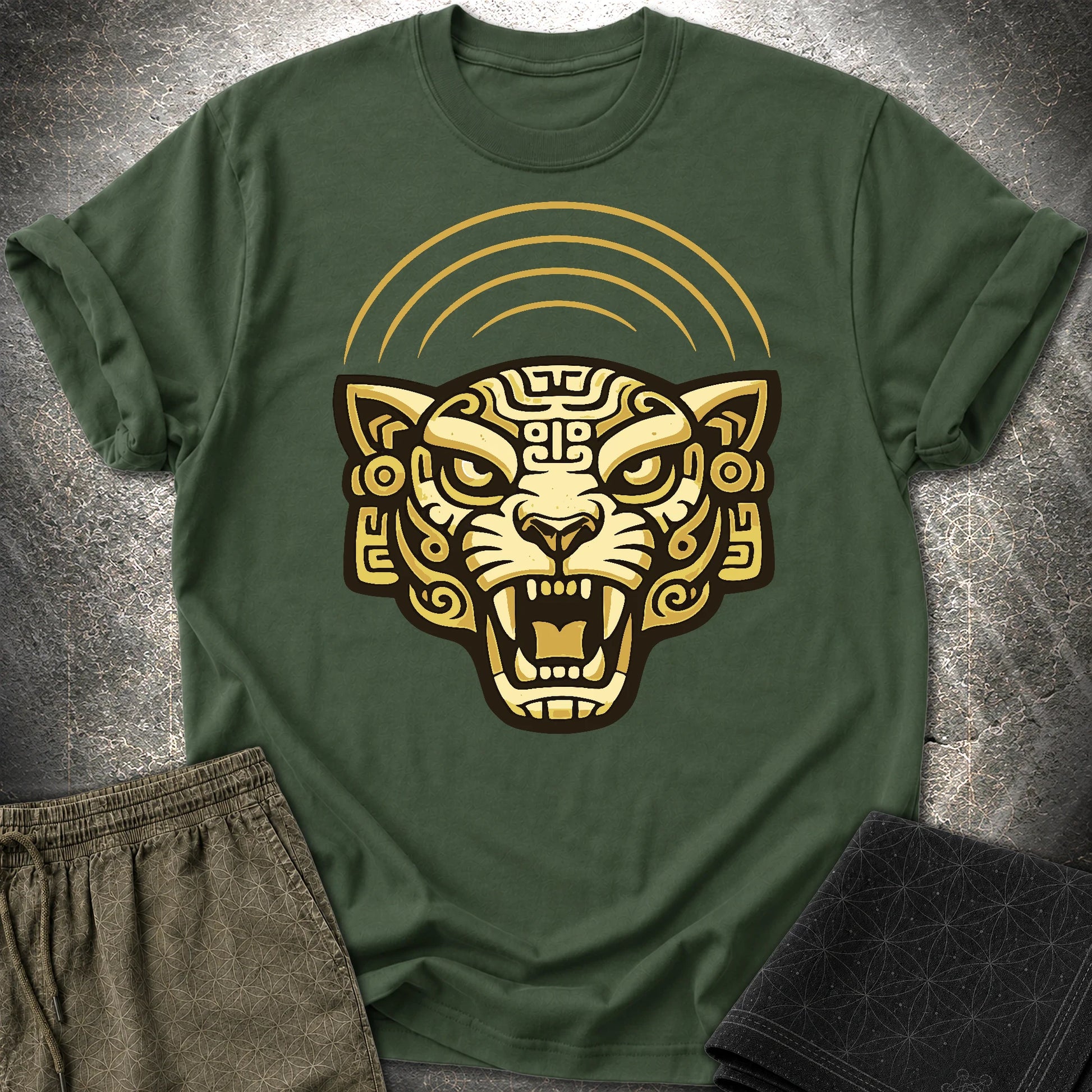 Mayan Jaguar - Mayan Jaguar T-Shirt - Forest Green