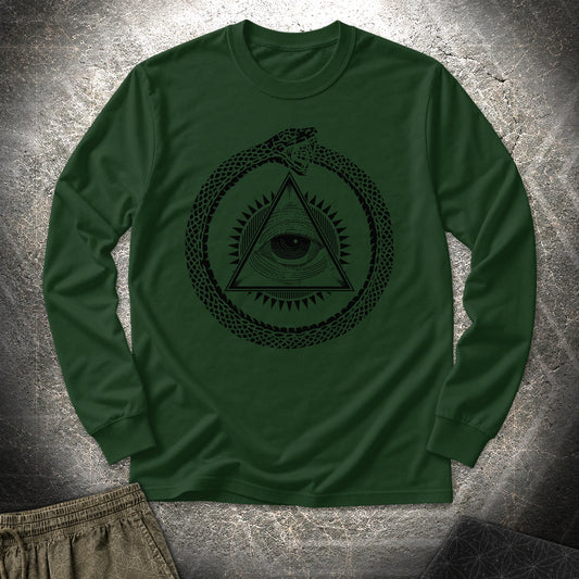 Ouroboros Eye Of Providence Long Sleeve Shirt showing front artwork