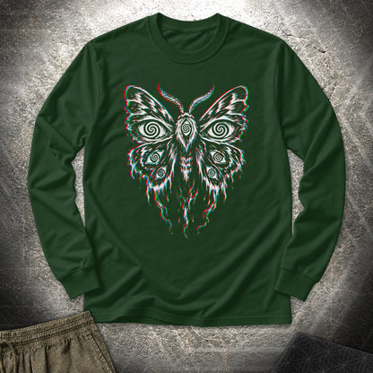 Hypnotic Eye Moth - Hypnotic Eye Moth Long Sleeve Shirt - Forest Green