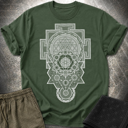 Sacred Geometry Encyclopedia - Sacred Geometry Encyclopedia T-Shirt - Forest Green