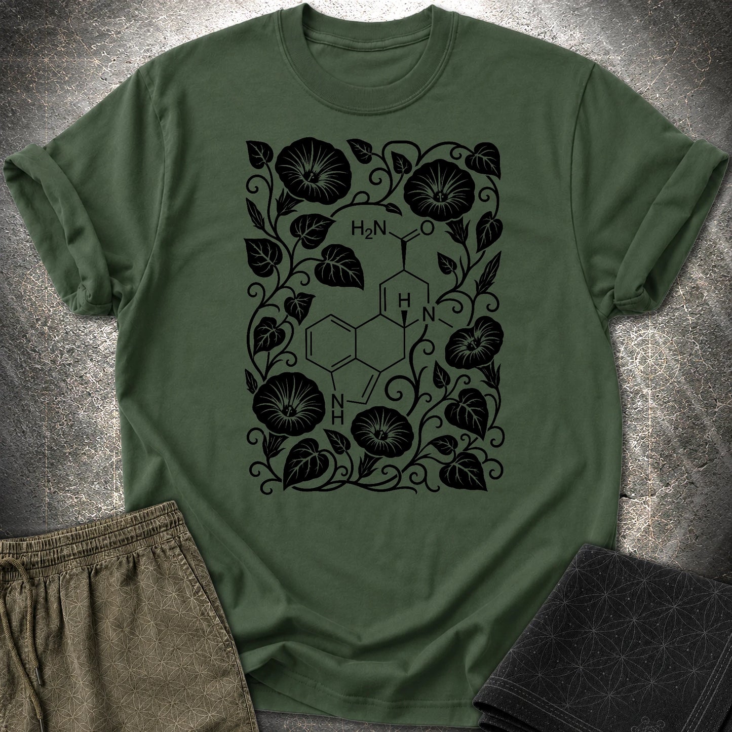 Morning Glory Molecule - Morning Glory Molecule T-Shirt - Forest Green