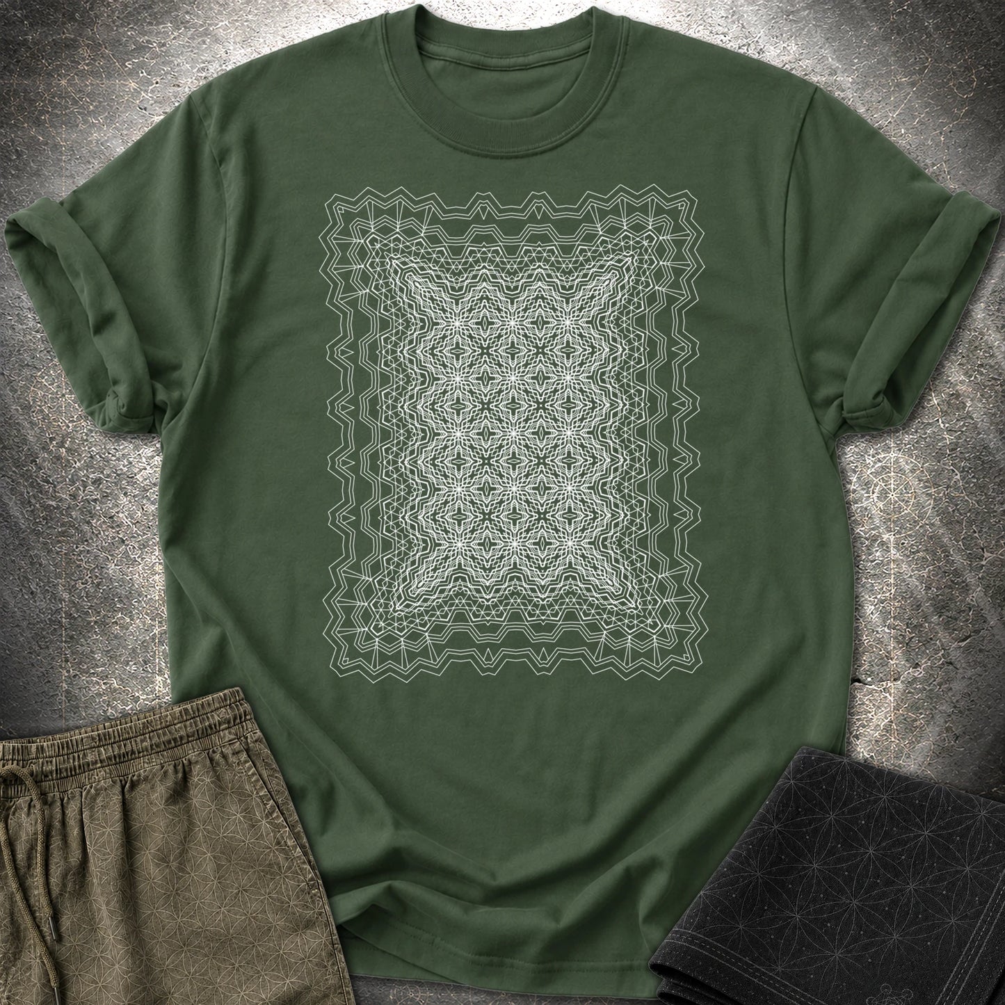 Infinite Geometric Lattice - Infinite Geometric Lattice T-Shirt - Forest Green