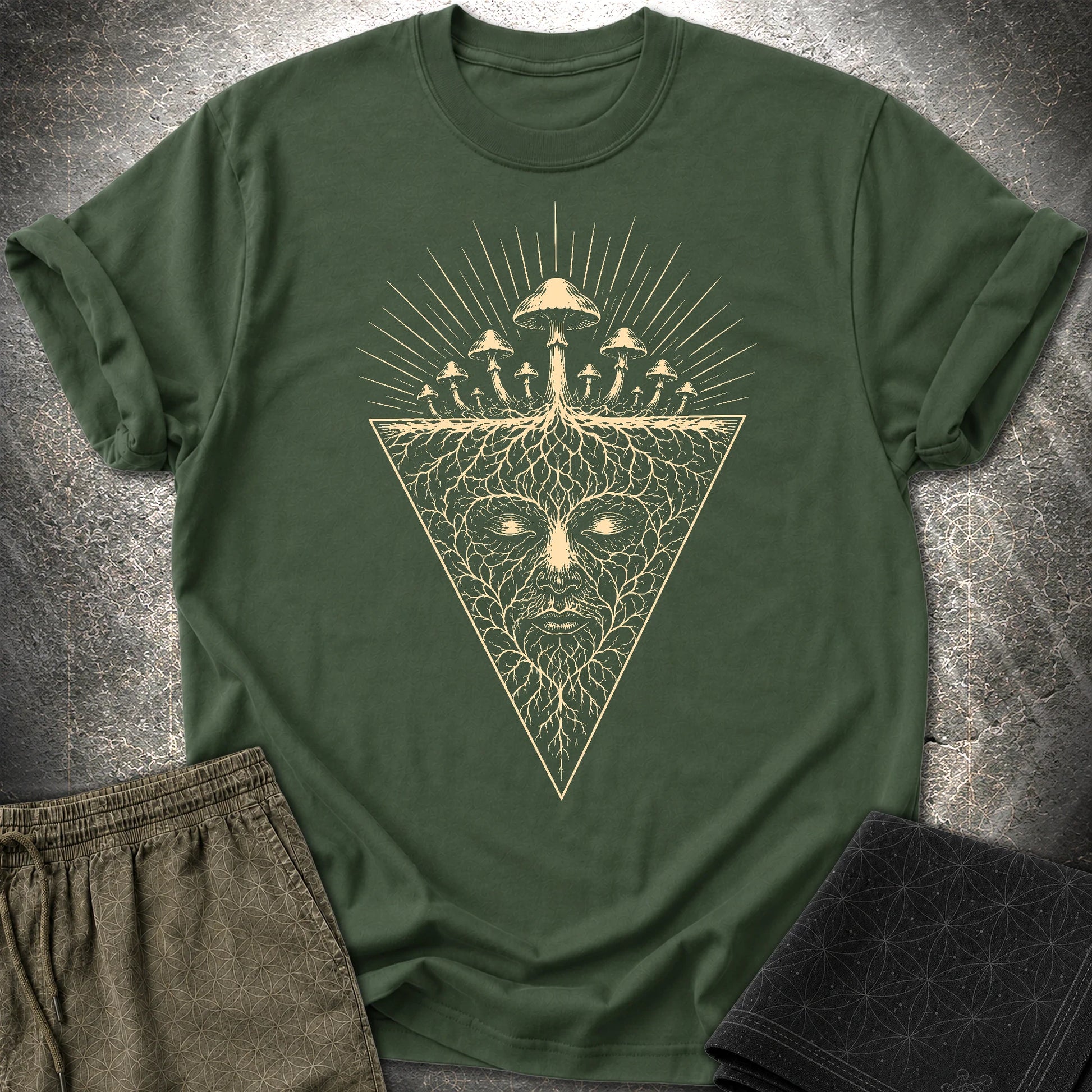 Mycelium Consciousness - Mycelium Consciousness T-Shirt - Forest Green